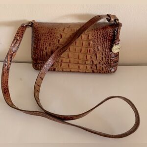 Vintage Brahmin Small Leather Flap Crossbody Shoulder Bag